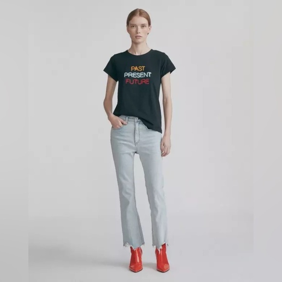 Rag & Bone Hana destroyed hem ankle bootcut jeans - Picture 1 of 6